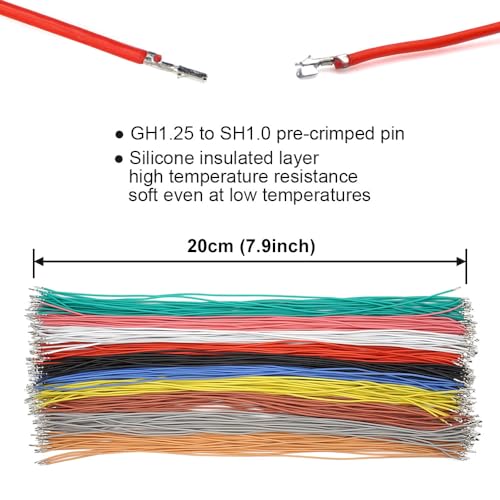 elechawk GH1.25 to SH1.0 Pre-Crimped Cables and Connectors Kit Compatible with JST GH 1.25mm and JST SH 1.0 mm for Pixhawk Cube 6C 6X Pixhawk4 - Image 4