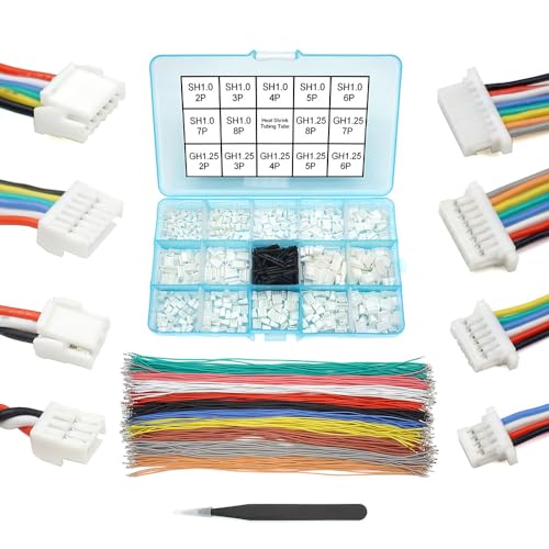elechawk GH1.25 to SH1.0 Pre-Crimped Cables and Connectors Kit Compatible with JST GH 1.25mm and JST SH 1.0 mm for Pixhawk Cube 6C 6X Pixhawk4 - Image 1