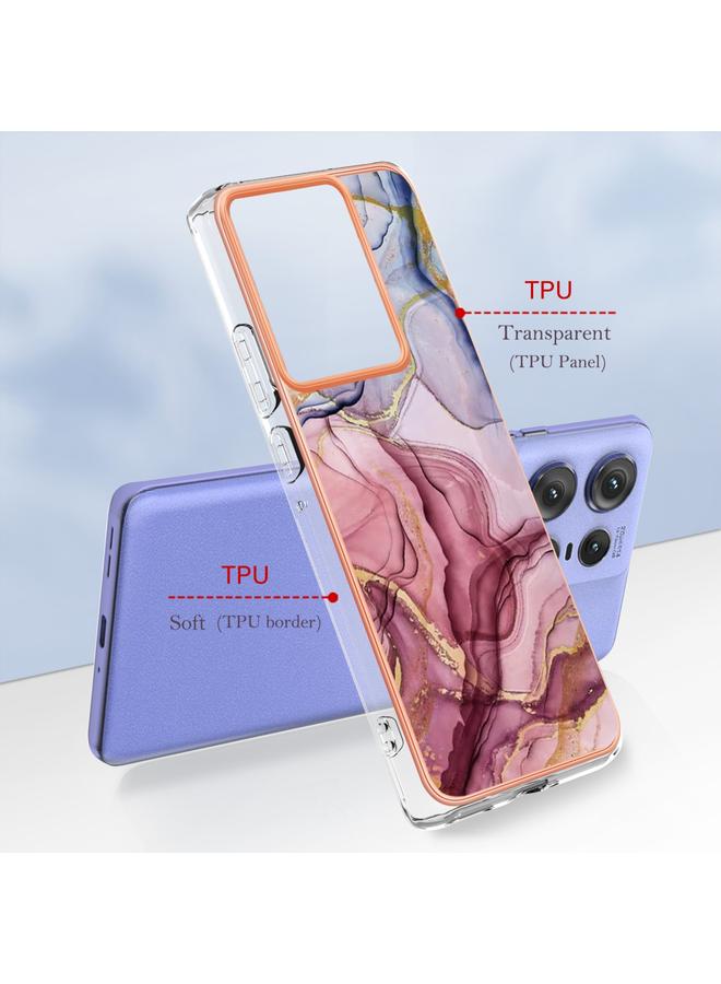 اس-توب جراب لهاتف Motorola Edge 50 Pro، جراب IMD مزدوج الجوانب من الرخام المطلي بالكهرباء - Image 2