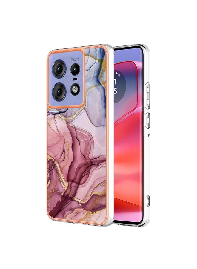 اس-توب جراب لهاتف Motorola Edge 50 Pro، جراب IMD مزدوج الجوانب من الرخام المطلي بالكهرباء - Image 1