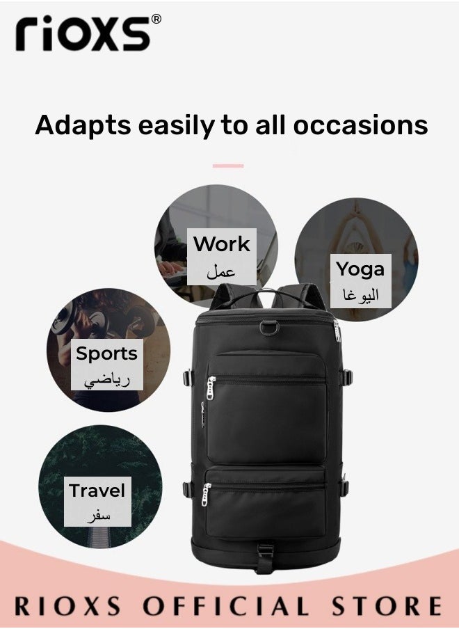 RIOXS - Large Capacity Multi Pockets Gym Bag with Shoes Compartment Sports Bag with Waterproof Pocket Outdoor Sport Travel Duffel Bag for Women and Men - Image 1