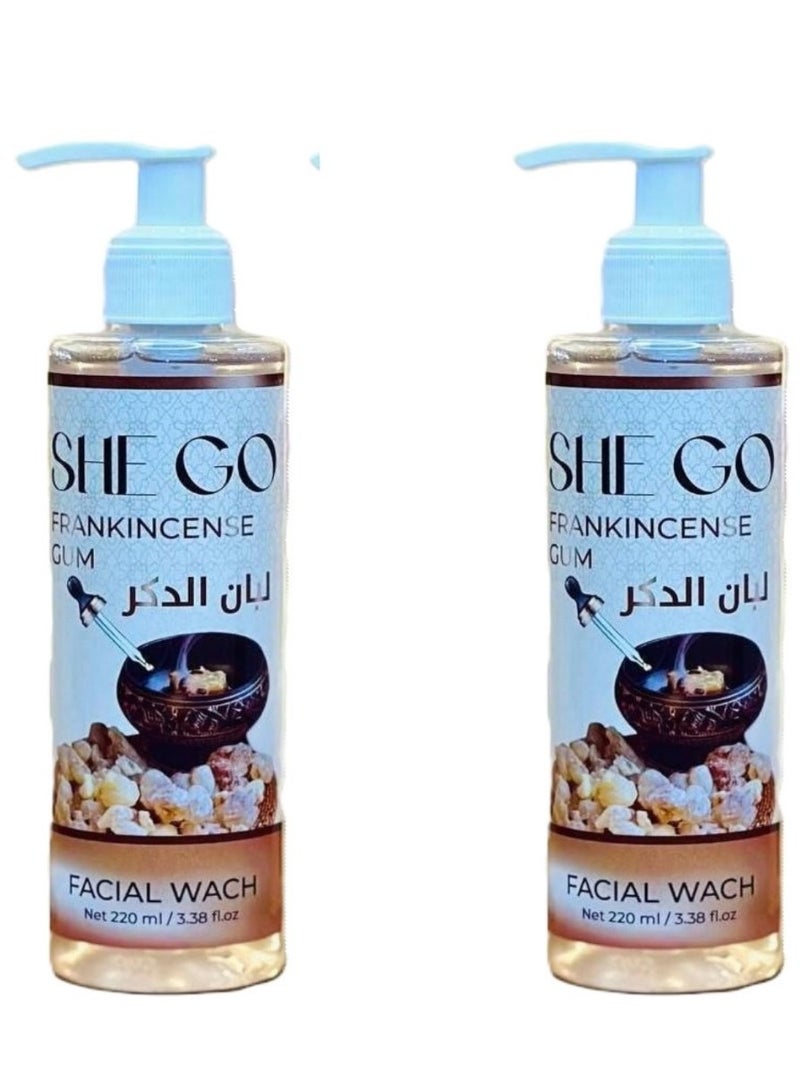 قطعتين من غسول الوجه شي جو برائحة لبان الدكر 220 مل