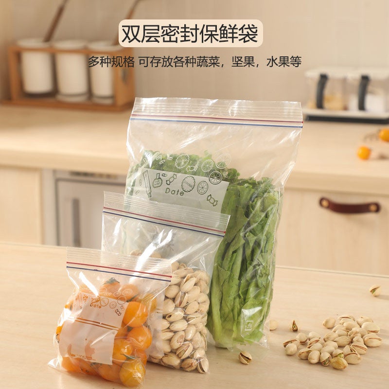 Sealed Bags For Fresh Food Packaging, Self-Sealing Household Plastic Bags, Refrigerator Storage, Freezer Storage, Divided Storage Bags, Pull-Out Type - Image 3