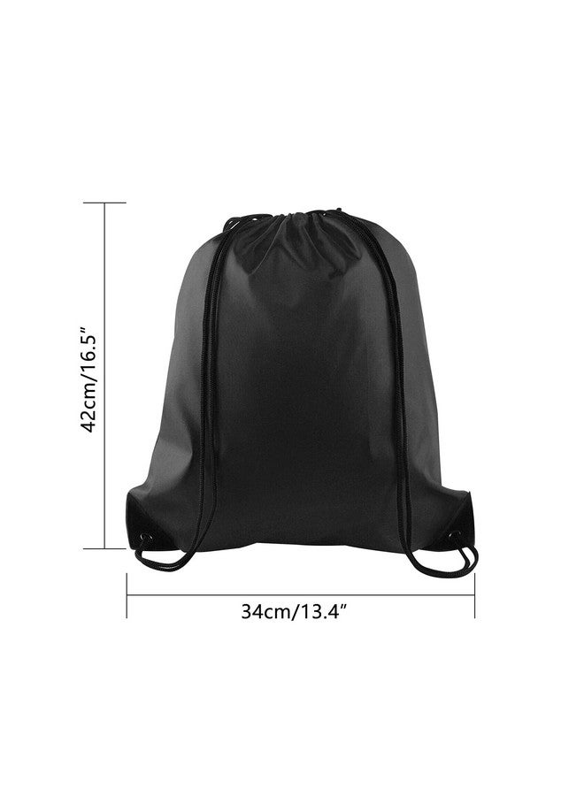 PLULON PLULON 25 Pcs Black Drawstring Backpack Bags Bulk String Backpack Cinch Sack Pull Sport Gym Backpack Bags for Yoga Traveling Outdoor Sports  - Image 2