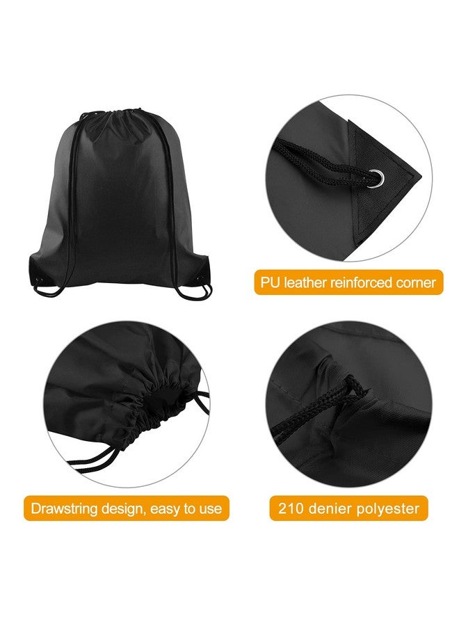 PLULON PLULON 25 Pcs Black Drawstring Backpack Bags Bulk String Backpack Cinch Sack Pull Sport Gym Backpack Bags for Yoga Traveling Outdoor Sports  - Image 3