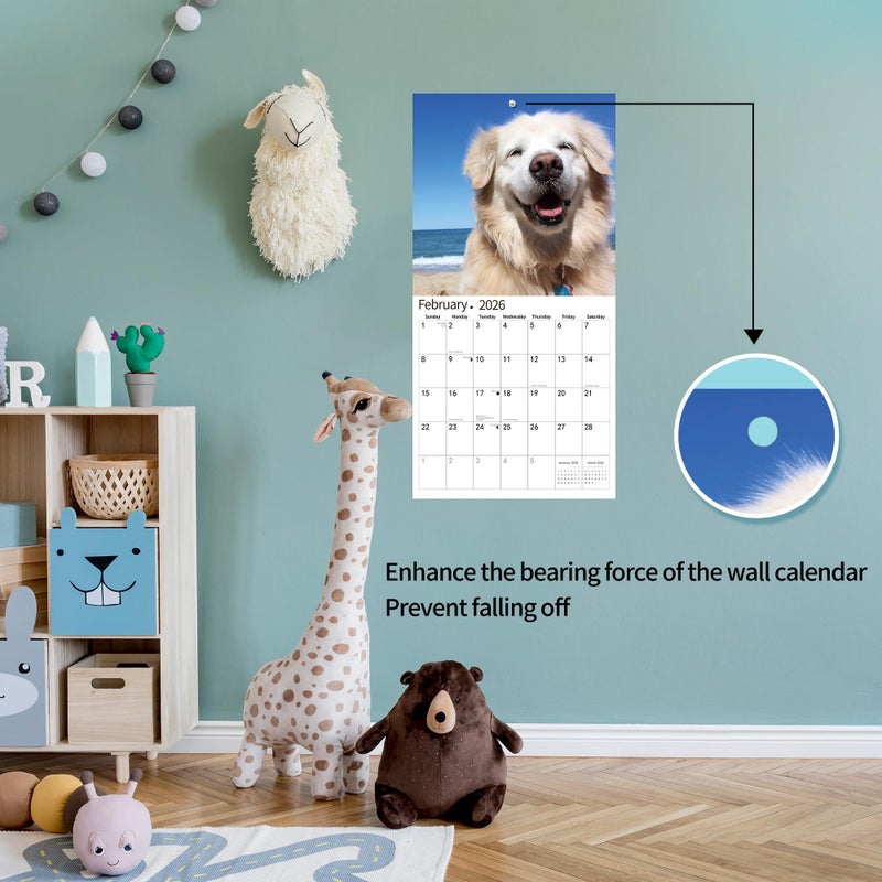 windrio 2026 Wall Calendar,Calendar 2026, November 2025 - December 2026, Wall Calendar Golden Retrievers, 12" x 24" Opened,Full Page Months Thick & Sturdy Paper for Calendar Organizing & Planning - Image 4