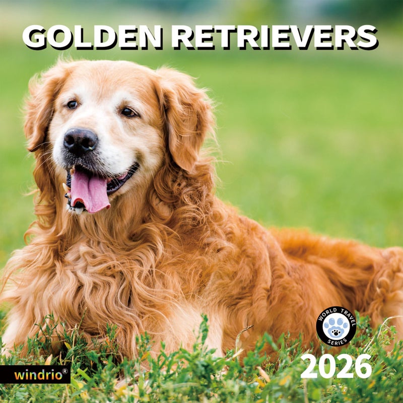 windrio 2026 Wall Calendar,Calendar 2026, November 2025 - December 2026, Wall Calendar Golden Retrievers, 12" x 24" Opened,Full Page Months Thick & Sturdy Paper for Calendar Organizing & Planning - Image 1