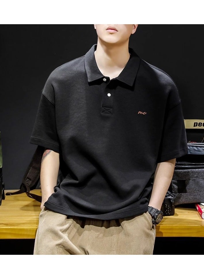 Shougu New Men's Loose High End Half Sleeve Polo Shirt  - Image 1