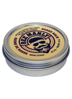 Bee Manly Honey House Naturals Beard Balm – Brisk Citrus Scent – 1.5 ounce Round Travel Size Tin – All Natural Ultra Moisturizing Beard Balm Infused with Essential Oils and Butters 