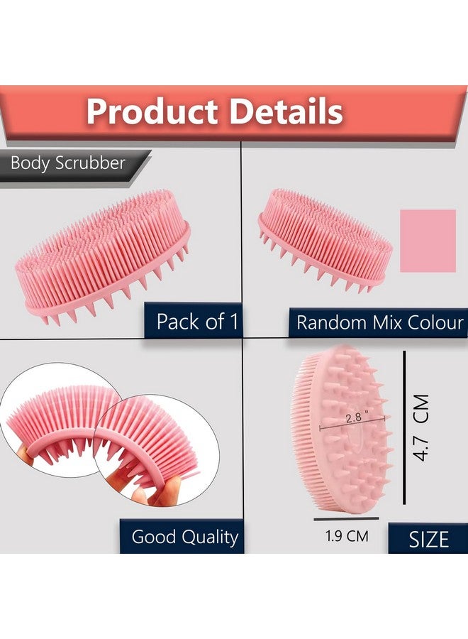 TEMPERIA (1 pcs) Silicone Body Scrubber for Bathing - Exfoliator Bath Brush for Face & Body Wash - For Nourishing Cleaning & Exfoliating Skin - Lather Boosting Ergonomic No-Slip Handle for Men & Women (Random Colors) (MN01) - Image 2