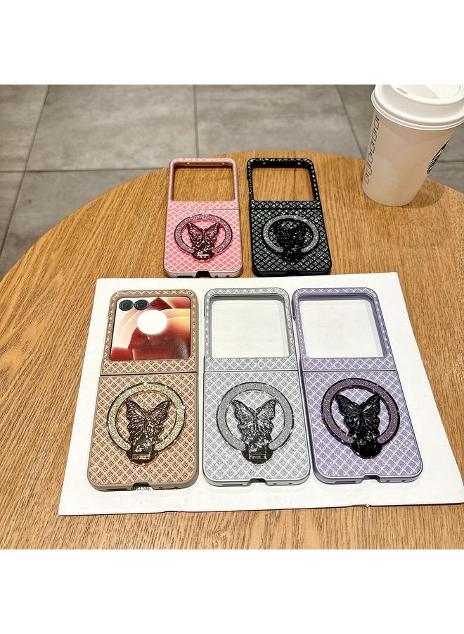 S-TOP Case For Motorola Razr 50 Ultra Sparkling Diamond Rhombus PC Phone Case with Holder - Image 5