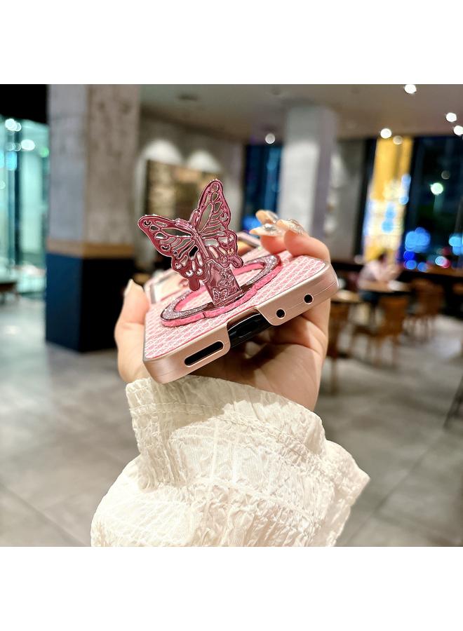 S-TOP Case For Motorola Razr 50 Ultra Sparkling Diamond Rhombus PC Phone Case with Holder - Image 4