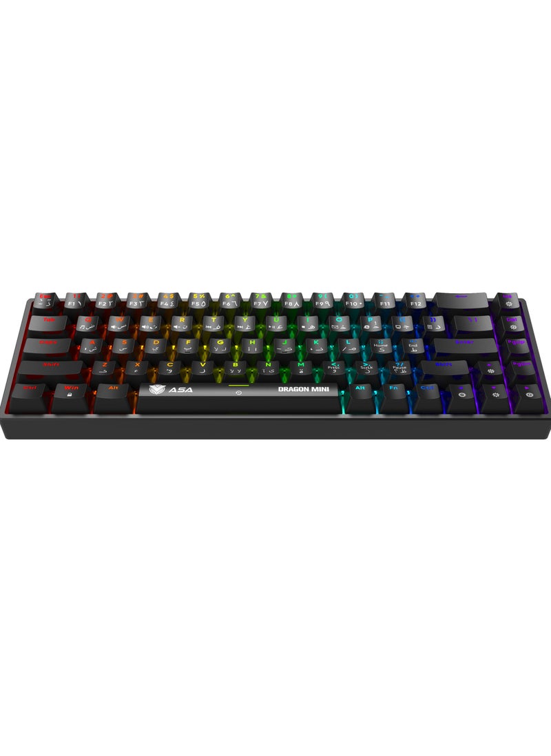 ASA - DRAGON MINI RGB Mechanical Gaming Keyboard For (PC) With 68 Keys - Wired - Image 1