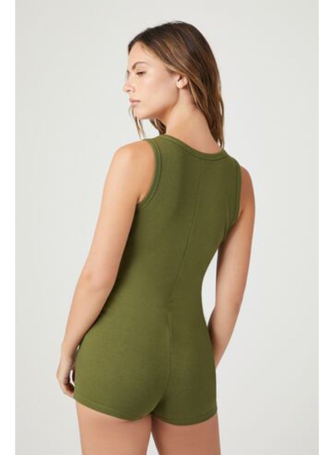 FOREVER 21 Sleeveless Ribbed Knit Lounge Romper - Image 3