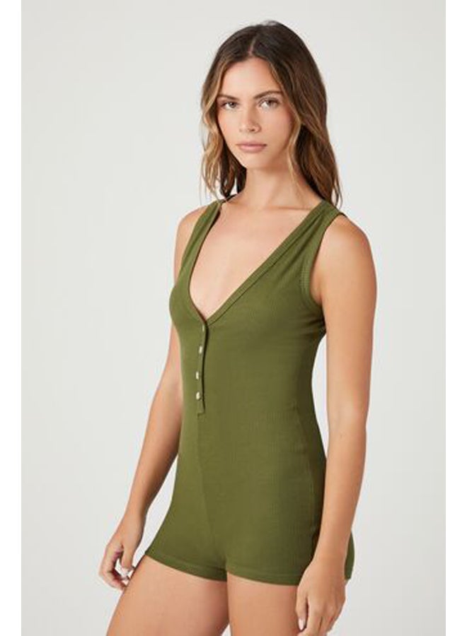 FOREVER 21 Sleeveless Ribbed Knit Lounge Romper - Image 2