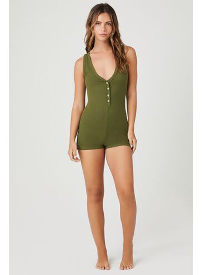 FOREVER 21 Sleeveless Ribbed Knit Lounge Romper - Image 4
