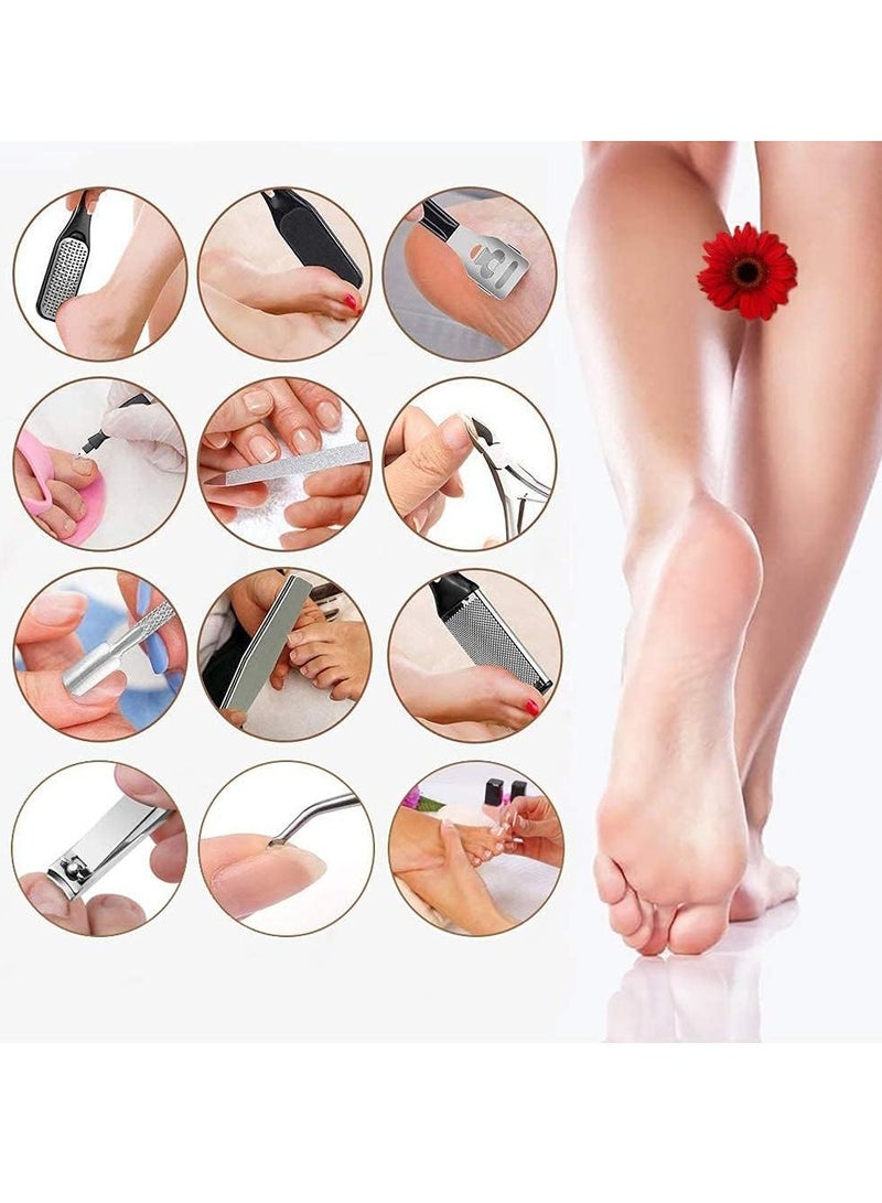 Electric Feet Callus Remover with Lint Vacuum, Rechargeable Callus Remover Pedicure Tools, Professional Foot Care Kit with 3 Heads and 2 Speeds, LCD Display