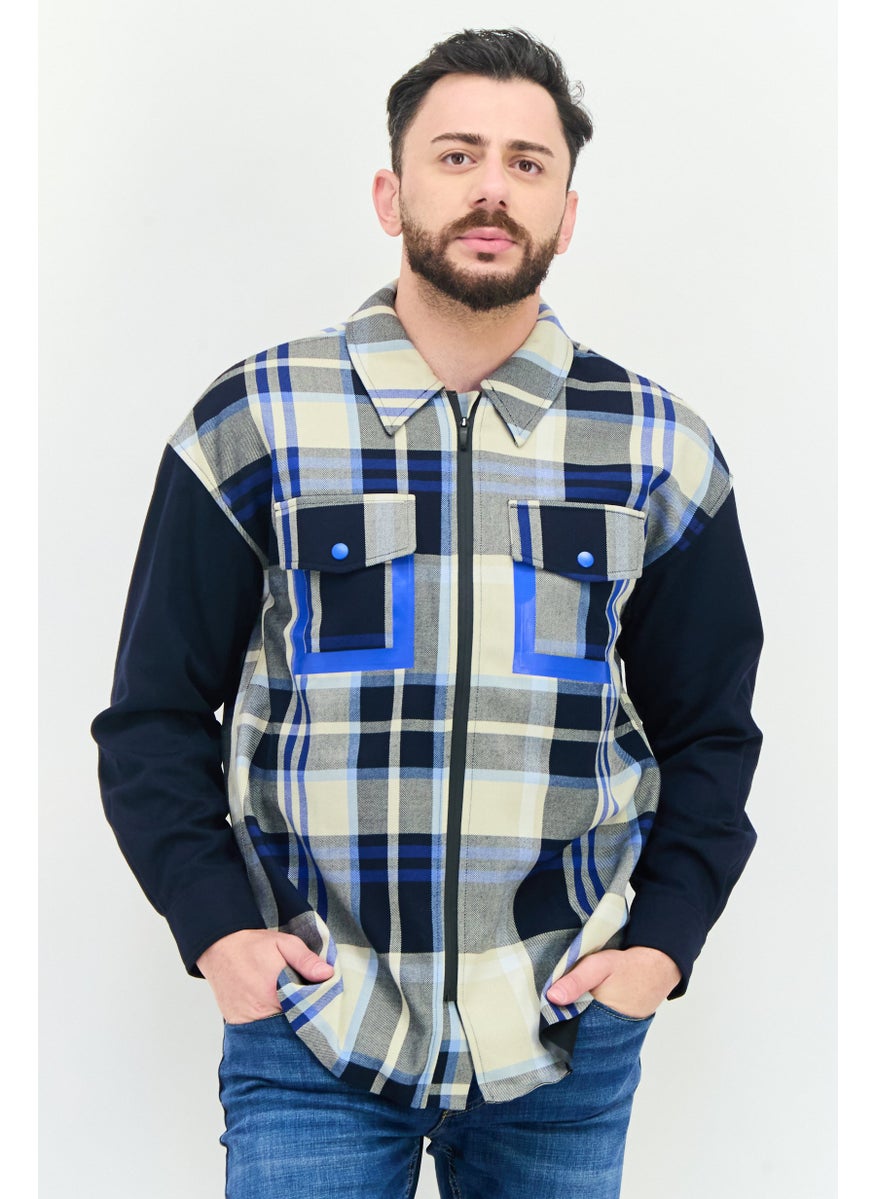 Selected Homme - Men Plaid Jacket Shirt, Multicolor - Image 1