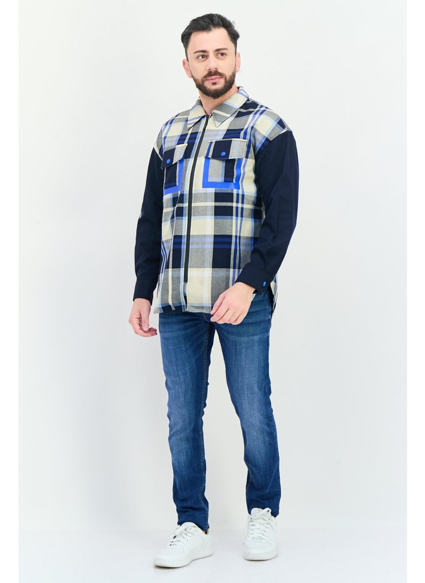 Selected Homme - Men Plaid Jacket Shirt, Multicolor - Image 1