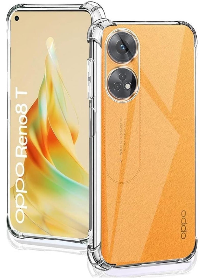 Case for OPPO Reno 8T 4G Clear Case Cover (not for 5G Version) Soft Flexible Transparent Silicone TPU Back Cover with Camera Protection and Shockproof Bumper for OPPO Reno8 T 4G Clear - Image 1