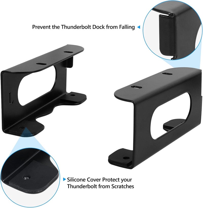 حامل تحت المكتب لقاعدة Thunderbolt 4 / قاعدة Thunderbolt 3 وكابل الطاقة، رف تخزين حديدي تحت المكتب لـ TS4 / TS3 Plus، بدون حفر، تركيب سهل مع جميع الأدوات المرفقة - Image 4