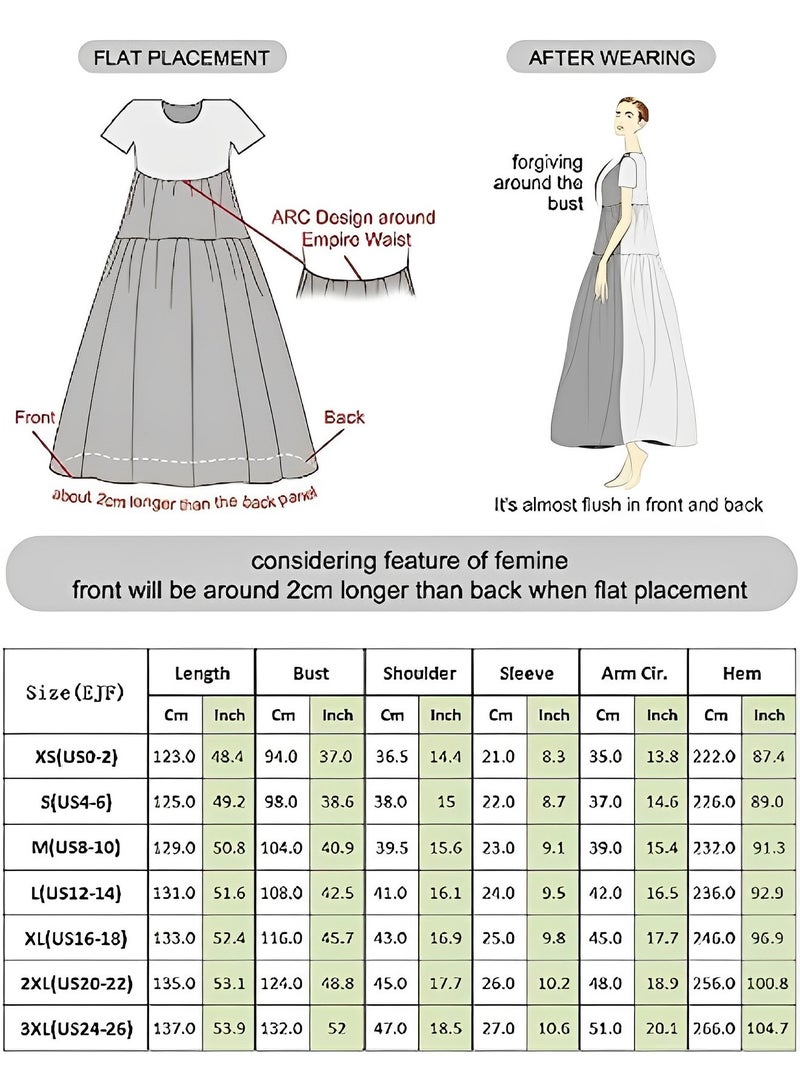 ريوكل فستان نسائي كاجوال فضفاض بأكمام قصيرة وطويل بتصميم بوهيمي مزهر فستان ماكسي صيفي مناسب للشاطئ - Image 3