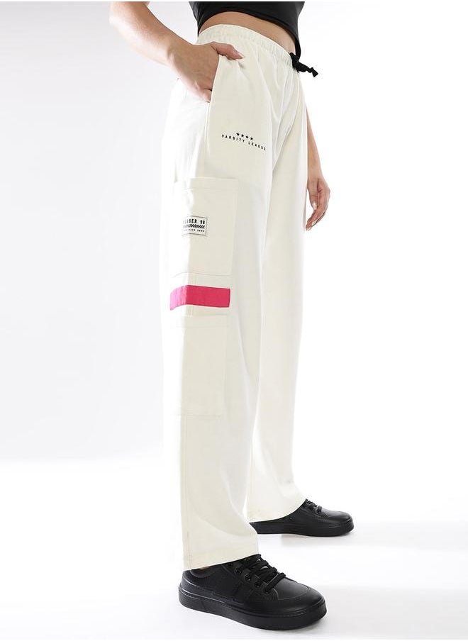 Hubberholme Women Printed Cotton Relaxed-Fit Cargo Joggers  - Image 3