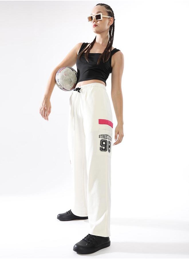 Hubberholme Women Printed Cotton Relaxed-Fit Cargo Joggers  - Image 1