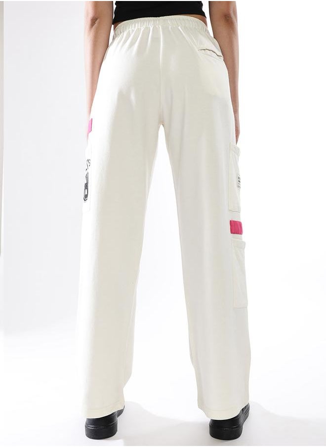 Hubberholme Women Printed Cotton Relaxed-Fit Cargo Joggers  - Image 5