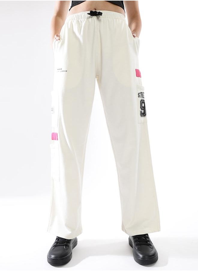 Hubberholme Women Printed Cotton Relaxed-Fit Cargo Joggers  - Image 4