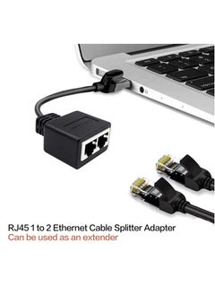KASTWAVE Ethernet Splitter, RJ45 LAN Ethernet Socket Connector Adapter, Tuliyet 1 Male to 2 Female Network Adapter for Super Cat5 and Cat5e and Cat6 LAN Ethernet Cable Splitter , Black  - Image 2