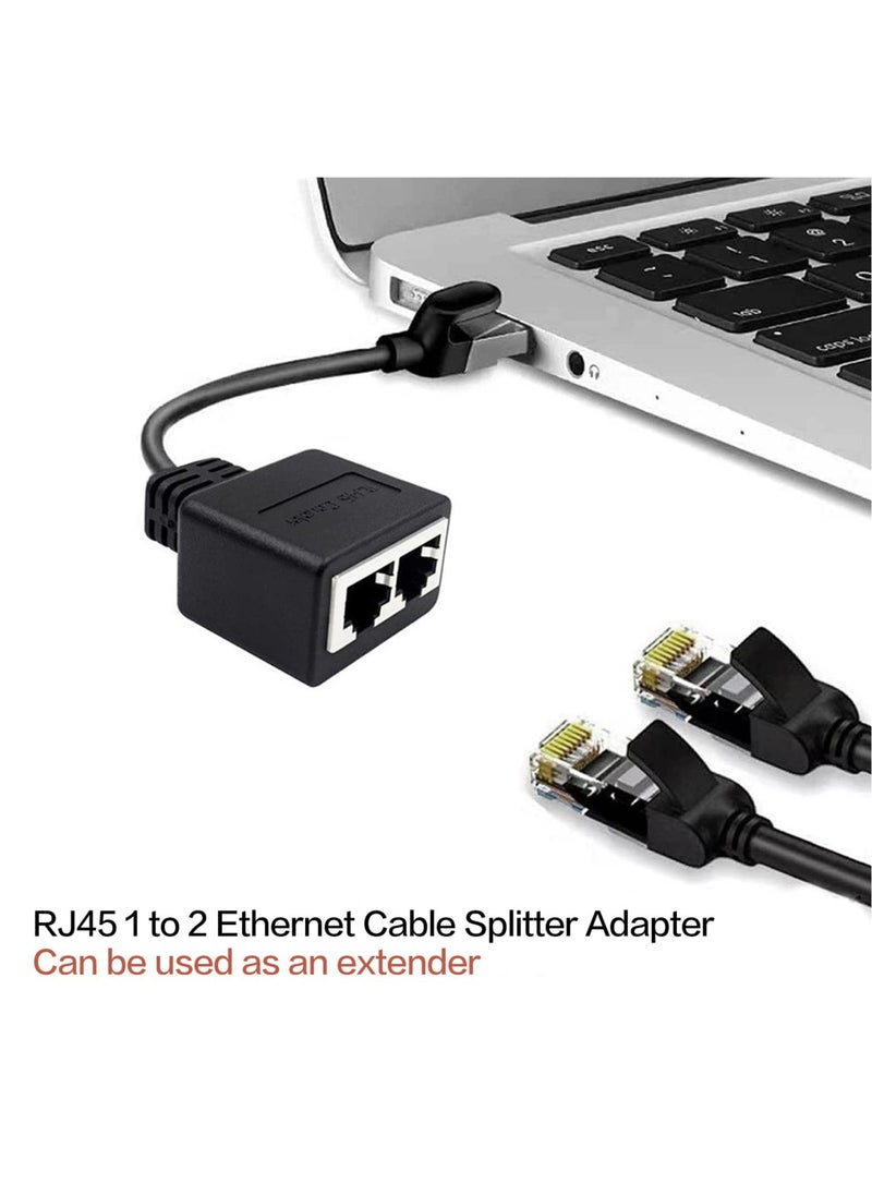 KASTWAVE - Ethernet Splitter, RJ45 LAN Ethernet Socket Connector Adapter, Tuliyet 1 Male to 2 Female Network Adapter for Super Cat5 and Cat5e and Cat6 LAN Ethernet Cable Splitter , Black - Image 1