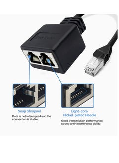 KASTWAVE Ethernet Splitter, RJ45 LAN Ethernet Socket Connector Adapter, Tuliyet 1 Male to 2 Female Network Adapter for Super Cat5 and Cat5e and Cat6 LAN Ethernet Cable Splitter , Black  - Image 4
