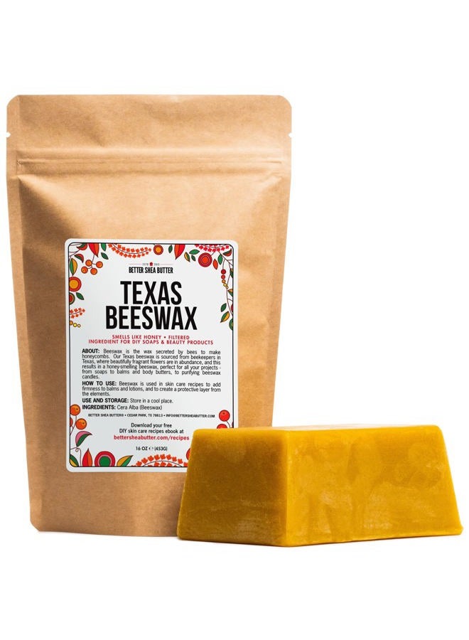 Better Shea Butter Bees Wax for Candle Making | Raw Beeswax for Candles, Food Grade | 100 Pure Beeswax Bar For Lotion Making and Lip Balms Making | 1 lb (16 oz)  - Image 1