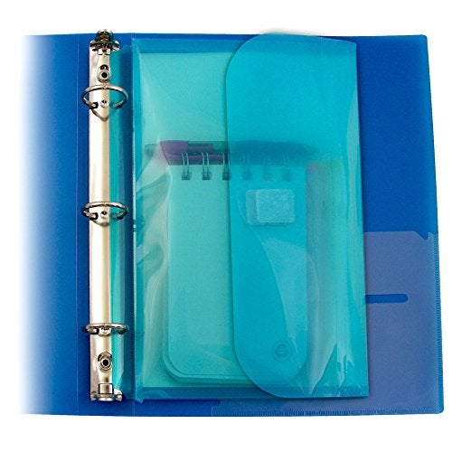 C-Line Super Heavyweight Poly Mini Size Binder Pocket, 5.5 x 8.5 inches, 7-Hole Punched, 1 Pocket, Color May Vary (08730) - Image 2