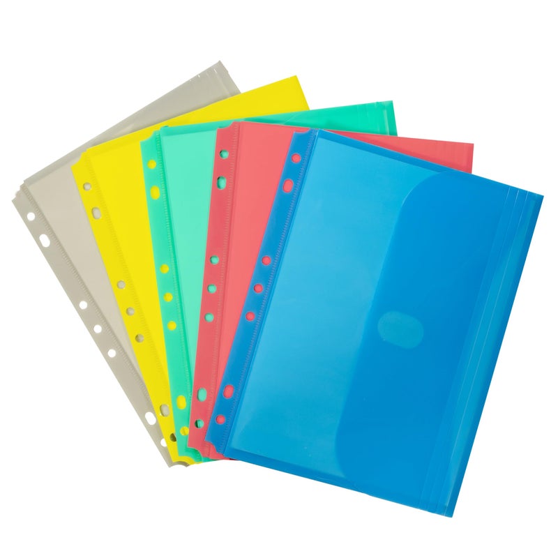 C-Line Super Heavyweight Poly Mini Size Binder Pocket, 5.5 x 8.5 inches, 7-Hole Punched, 1 Pocket, Color May Vary (08730) - Image 5