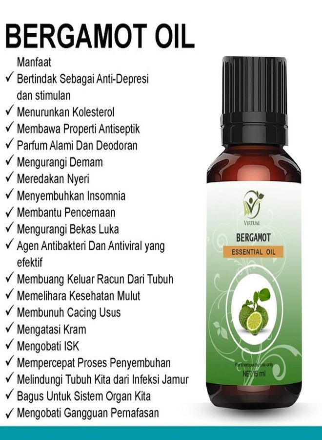 افتراضي زيت البرغموت العطري الطبيعي 100% ذو الجودة العلاجية من فيرتوال للبشرة والشعر وتخفيف التوتر (100 مل) - Image 3