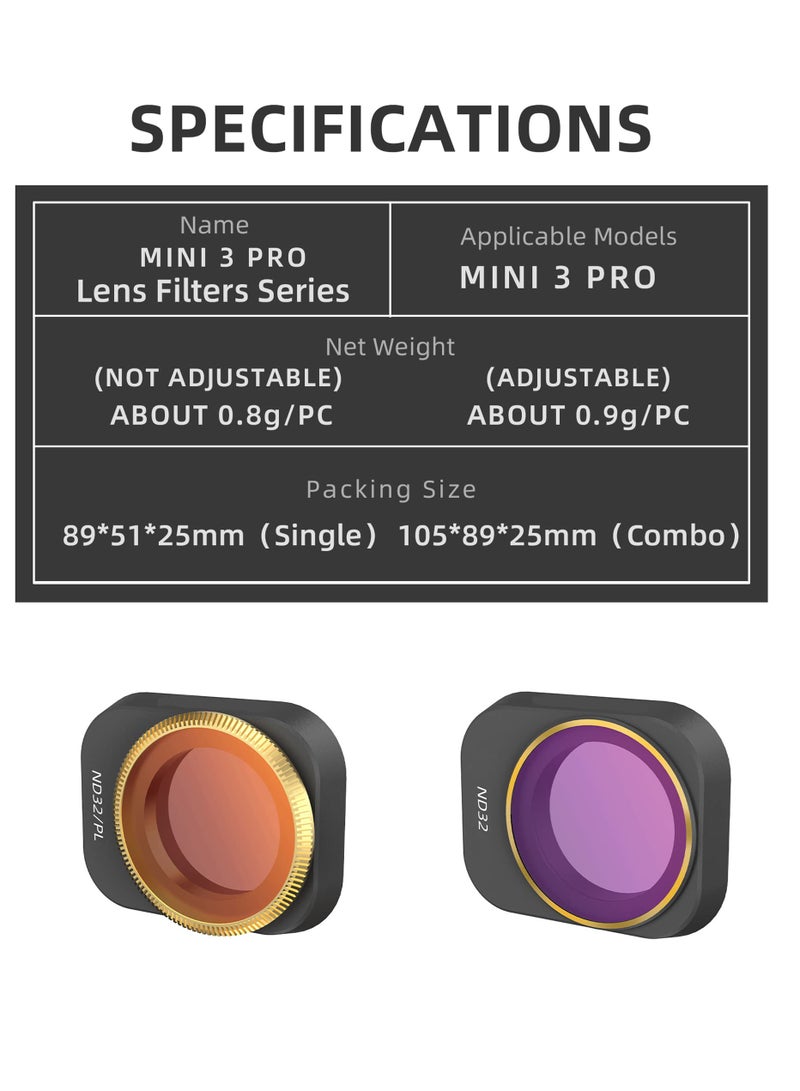KASTWAVE ND Lens Filter Set for DJI Mini 3 Pro Accessories 4 Piece Filter Set Multi-Coated Filter Camera Lens Drone Camera Lens Accessories (ND4, ND8, ND16, ND32)  - Image 4