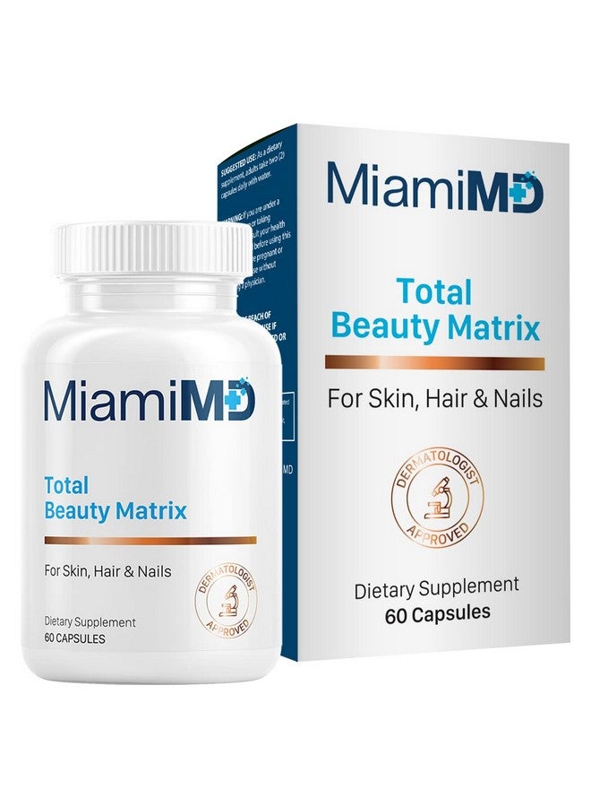 MiamiMD Total Beauty Matrix Collagen Supplements For Women Collagen Capsules With Vitamin C For Hair Skin And Nails Cruelty Free 60 Capsules - Image 5