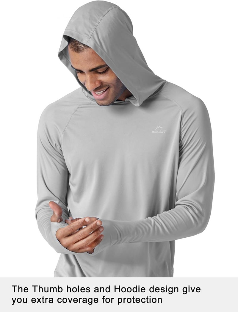 Willit Men's Sun Shirts UPF 50+ Protection Hoodie Rash Guard Shirt SPF UV Shirt Long Sleeve Fishing Outdoor Lightweight - Image 2