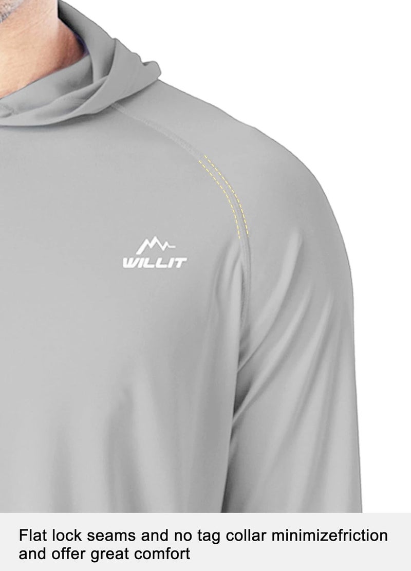 Willit Men's Sun Shirts UPF 50+ Protection Hoodie Rash Guard Shirt SPF UV Shirt Long Sleeve Fishing Outdoor Lightweight - Image 3
