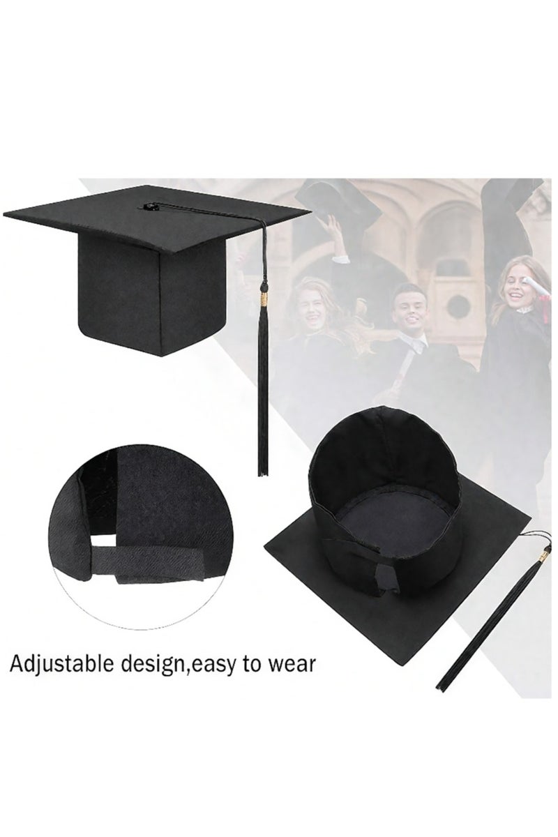 قبعة التخرج المتميزة مع شرابة ذهبية تصميم أكاديمي كلاسيكي لاحتفالات المدارس والجامعات - Image 2