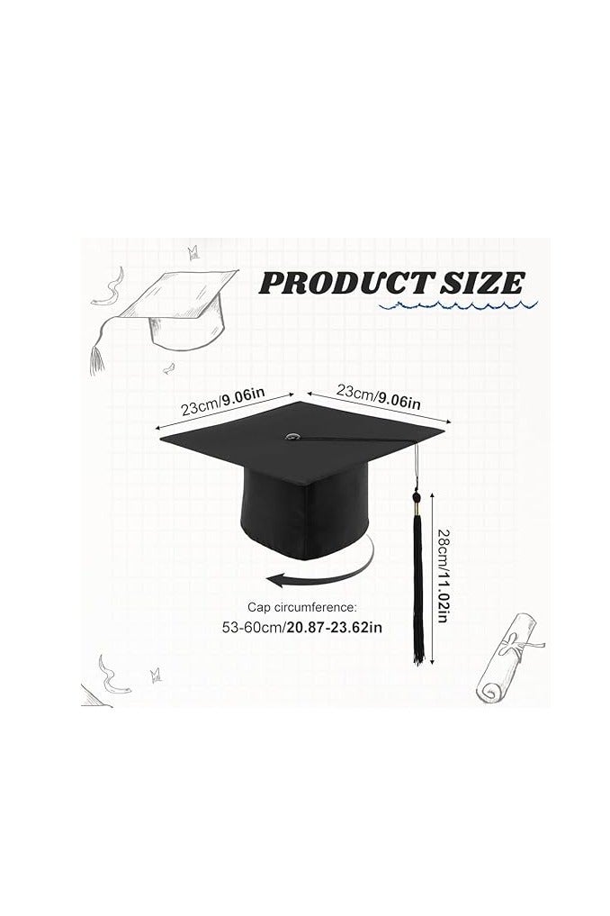 قبعة التخرج المتميزة مع شرابة ذهبية تصميم أكاديمي كلاسيكي لاحتفالات المدارس والجامعات - Image 3