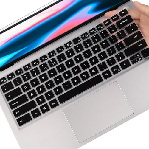 OJOS Keyboard Cover for New Dell Inspiron 14 5000 5410 5415 5418, Dell Inspiron 14 7000 7415 2-in-1 Lastest Dell Inspiron 13 5310, Dell Latitude 3320 3420 14" Skin, Black - Image 1