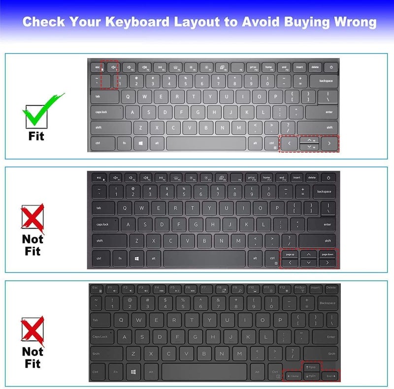 OJOS Keyboard Cover for New Dell Inspiron 14 5000 5410 5415 5418, Dell Inspiron 14 7000 7415 2-in-1 Lastest Dell Inspiron 13 5310, Dell Latitude 3320 3420 14" Skin, Black - Image 2