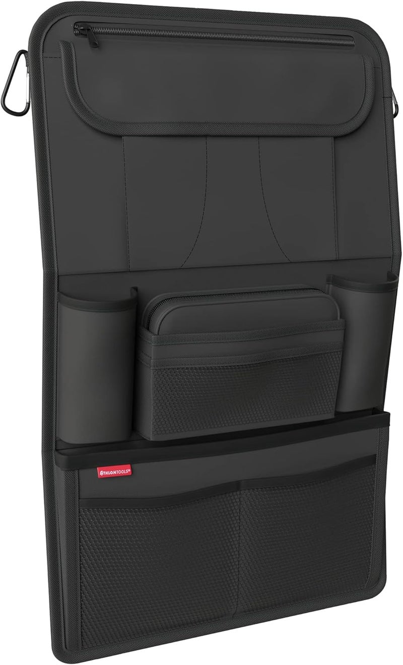 ATHLON TOOLS Car Seat Organizer with Integrated Tablet Holder - Black - Image 4