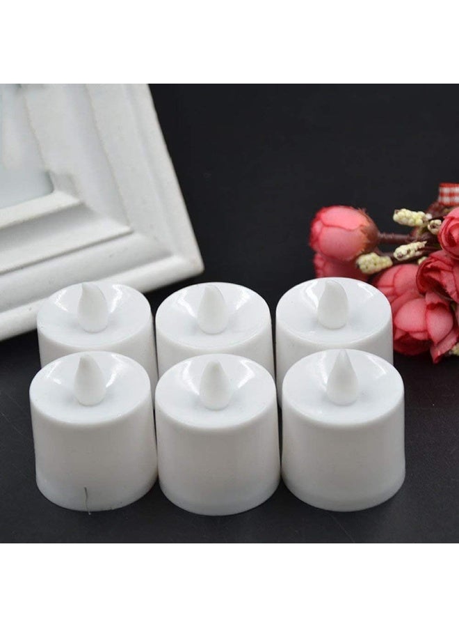 ClickBazar LED Tea Light Candles – Battery Operated, Flickering Flame Effect, Set of 12 Pieces - Image 1