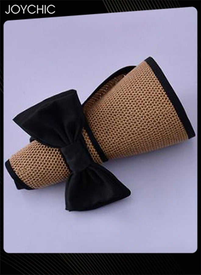 Joychic Ladies Summer Visor Women Large Brim Outdoor Sun Hat Bowknot Hollow Straw Hat Adjustable Foldable Portable Beach Hat - Image 4