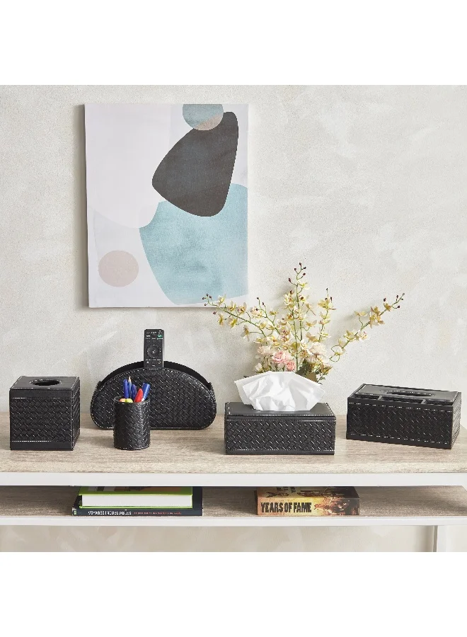 Home Box  Hbso Nordic Leather Tissue Box With Remote Holder - 24X17X10 Cm  | Best Price UAE