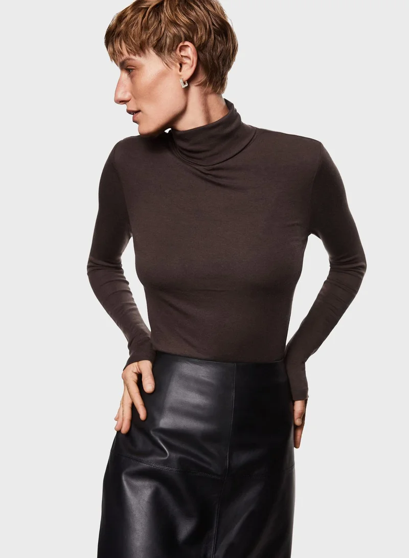 MANGO Turtle Neck T-Shirt